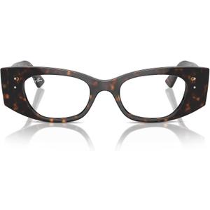 Ray-Ban Rx7327 Kat Rectangular Prescription Eyewear Frames (Havana/Demo Lens)