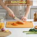 Cutting Board for Kitchen, 17.3x12.8Inch Wood Fiber Composite Cutting Board with Juice Groove and Non-slip Feet, Dishwasher Safe, Knife-Friendly Chopping Board for Meat, Bread, Fruit, Wooden