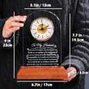 Glass Clock Gifts for Husband from Wife with Wooden Light Base, Personalized Gift for Husband Who Has Everything on Birthday Anniversary, Presents for Him on Christmas Home Desk Clock