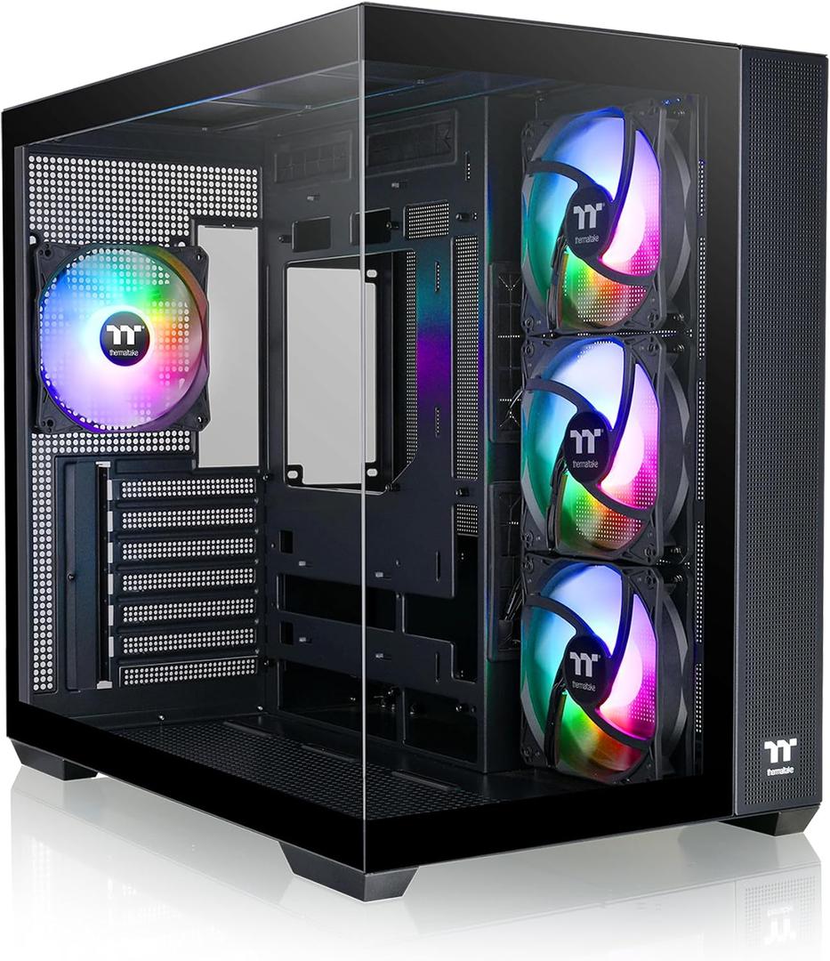 Thermaltake View 380 TG ARGB Black ATX Case; 4x120mm ARGB Fans Included; Supports Hidden-Connector Motherboard; Front & Side Dual Tempered Glass Panel; CA-1Z2-00M1WN-00