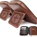 Bible Cover Case with Built-in Book Stand, Large Storage Leather Bible Bags for Women Men, Zipper Church PU Book Cover Study Bag, Christian Gifts for Mother/Husband/Daughter (11.8"x9")