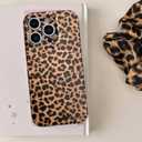 2 x Brown Cheetah Print Phone Case for iPhone 16 Pro 6.3in - Cute and Chic Trendy Retro Tortoise Leopard Classic Soft Slim Protective Cover for Cool Girls and Elegant Women