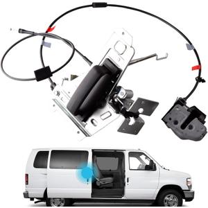 Sliding door Latch Assembly compatible for Ford E150 E250 E350 1992-2019 Econoline Van Right Passenger Sliding Door Lock Remove control