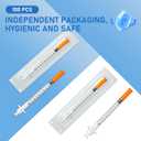Insulin Syringe with Needle, 30G 1cc 1/2-Inch (12.7mm), Box of 100