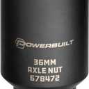 Powerbuilt 1/2-inch Drive Axle Nut Socket, 36mm 6 Point Extra Deep, Remove Front Wheel Drive Axle Shaft Nuts, Pin Hole - 648472, Black