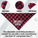 16 Pcs Cat Birthday Party Supplies, Cat Birthday Bandana with Number Hat, Banner, Bow Tie, Balloons (Pink)
