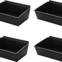 Sumnacon Slatwall Bins 4 Pcs Large Slatwall Organizer for Garage Plastic Slatwall Storage Bins for Storing Garage Accessories Multiple Stackable Slat Wall Tool Organizer for Workshops,Shopping Malls (Black)