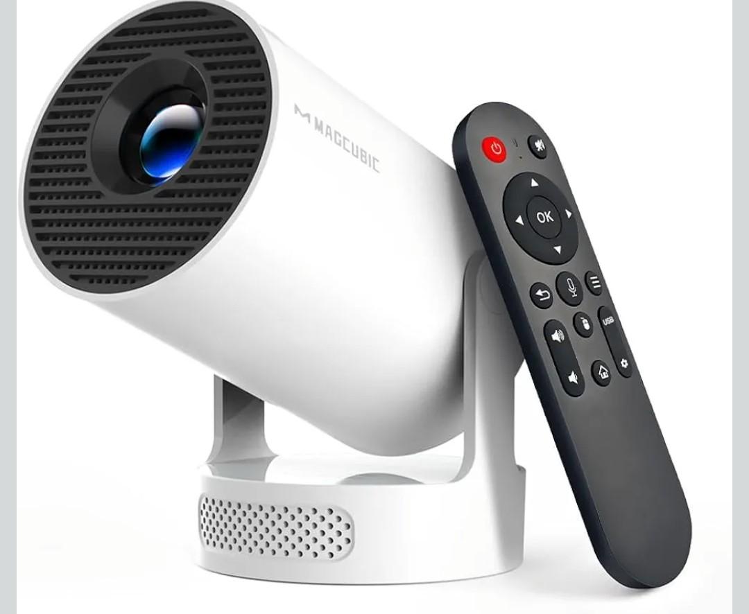 Magcubic Mini Projector with WiFi 6 and Bluetooth 5.4, Portable Projector 4K Support, 5W Soundbase Speaker, Auto Vertical Keystone 180°Rotatable Smart Proyector for Movie Home Outdoor