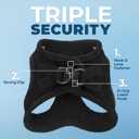 Best Pet Supplies - All Weather Plush, Reflective, No Pull Harness for Small, Medium Dogs, Cats - Secure with Hook & Loop Fastener, Buckle, Double D-Rings - Black Plush, L