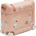 Stokke JetKids BedBox, Arctic Blue - Ride-On Suitcase for Kids 2-7 Years Old (up to 77 lbs) - Transforms Into Bed - Includes Mattress, Decorative Stickers & Adjustable Carrying Strap