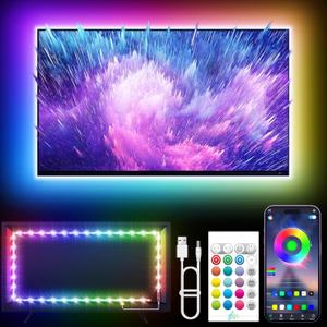 KANTUTOE LED Lights for TV, 16.4ft LED Lights for 45-75 Inch TVs, RGB TV Backlight Behind, Music Sync Bluetooth APP & Remote Control Strip Lights USB Powered for Bedroom, Gaming, Home Dcor (Multicolor)
