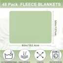 Newwiee 48 Pcs Fleece Throw Blankets Bulk 50'' x 60'' Oeko-tex Standard 100 Certified Spring Outdoor Wedding Guest Blankets Lightweight for Sleepover Donation Lap Pet Sofa Home (Sage Green)