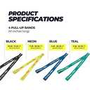 Victorem Pull Up Assistance Bands Set - Set of 4 Long Fabric Resistance Bands for Home - Sturdy Stretchy Equipment for Home Exercise and Stretching - Perfect for Fitness with Bag and Workout Guide