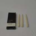 Beeswax Taper Candles Set of 3,Spiral Taper Candle Dripless Short Candle Sticks for Dinner Wedding Party Christmas Home Decorations - 7 inch in Height- Off White