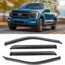 Window Rain Guards for 2015-2025 Ford F150 SuperCrew, 2017-2025 F-150 Raptor / F250 F350 F450 SuperCrew Super Duty Crew Cab, Window Visors Guard Deflector Shade Vent Shield, for 4 Full-Size Doors