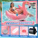Motorized Pool Float for Adult, Pool Inflatable Lounger Chair Electric River Tube Floating with Pusher Handles Cup Holder and Pump for Party Beach Summer Fun