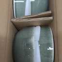 AmorArc Ceramic Dinnerware Sets for 4, 12 Pieces Handpainted Plates and Bowls Set, Scratch Resistant Stoneware Dishes Set, Dishwasher & Microwave Safe, Jade Green