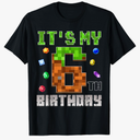 Birthday Boy Shirt It's My 6th Birthday Video Game Pixel T-Shirt Size XS