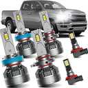 AWALITED Fits for 2019-2023 Dodge Ram 1500 2500 3500 High Low Beam Fog Lights Bulbs Combo, 6000K White Plug-and-Play Super Bright Light Bulbs, Pack of 6