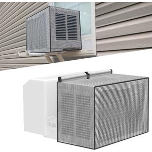 Air Conditioner Covers for Outside Window Units: Mesh Cover for Midea U Shaped AC 8000BTU 10000BTU 12000BTU, Waterproof Breathable PVC AC Cover, Anti-Leaf, Easy Air Flow, 20"x12.6"x13", Black