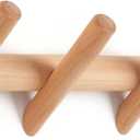 KYSMOTIC Wooden Coat Rack Wall Mounted | Modern Wood Coat Hooks for Entryway, Bedroom, Bathroom | 4 Pegs Wood Wall Hook for Hanging Clothes Robes Towels Hats