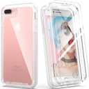 IDweel for iPhone 8 Plus & 7 Plus Case, Full-Body Sturdy Shockproof Case with Screen Protector, Heavy Duty Shock Resistant Hybrid Cover, Clear
