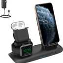 Wireless Charger, 3 in 1 Wireless Charging Stand for Latest Airpods iPhone and iWatch, Wireless Charging Station Compatible for iPhone 11/11 Pro Max/X/XS Max/8 Apple Watch Charger 5 4 3 2 1 Airpods 2