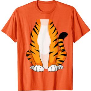 Tiger Shirt Men Women Kids Tiger Costume T-Shirt (Orange, S)