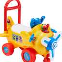 Kiddieland Sesame Street Elmo's Activity Plane Ride-On Toy, Lights Sounds Steering Wheel, Spinning Propeller, Imaginative Pretend Play for Toddlers, Small