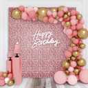 Shimmer Wall Backdrop Matte Pink Square Sequin Wall Panel Backdrop Decor for Wedding, Anniversary, Birthday, Party, 36 Panels