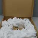 LED Light-Up Halloween Ghost Wreath, 12 Glowing White Ghost Garland, Halloween Ghost Wreath, Spooky Indoor & Outdoor Hanging Decoration for Front Door, Wall, Party