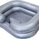 Circa Air Inflatable Hair Washing Basin For Bedridden - Wash Hair In Bed With Shampoo Basin. Portable Shampoo Bowl With Pillow For Extra Comfort. The Perfect Inflatable Sink For Locs Detox (Silver)