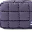 Quilted Cosmetic Bag, Puffer Makeup Bags, Crossbody Purses for women,Cute Travel Toiletry Bag for Women (Purple)