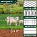 Metal Garden Fence Posts– Heavy Duty U-Post for Wire Fencing, 7 FT Black