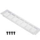 PATIKIL 10x 2 Inch Door Air Vent Cover, Aluminum Grille Ventilation Cover Louvered with Mounting Screws for Cabinet Wardrobe Door, Silver Tone, 3 pieces