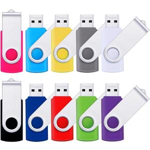 (NOT 256GB) Flash Drive 256MB USB 2.0 10 Pack Swivel Blank Memory Stick Pnstaw Bulk Thumb Drive Pen Drives Jump Drive for Data Storage, File Sharing(10 Pack,Multi-Color) (256MB)