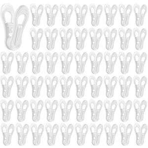 SHENLIU 100 Pack Multi-Purpose Hanger Clips for Hangers, 2.75 Inch White Plastic Clothing Clips for Skirt Pant Hangers Ideal for Jeans, Skirts, Sweaters & Pant