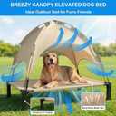 Elevated Dog Bed with Canopy Raised Pet Cot for Large Dogs, Outdoor Dog Cot with Removable Sun Shade Tent, Breathable Mesh Portable Dogs Cot for Camping, Beach, Backyard, Outdoor Use