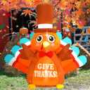 6FT Thanksgiving Inflatable Outdoor Decoration Turkey Inflatable Patio Decoration with Built-in LED Lights, Suitable for Thanksgiving Holiday Party, Patio, Lawn, Garden Winter Decoration