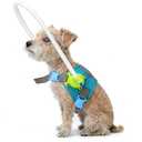 LetPetRun Adjustable Blind Dog Halo, Protective Anti-Collision Ring Harness for Visually Impaired Pets, Safe Guidance Mobility Aid (Light Blue S for 18.5-23.5)