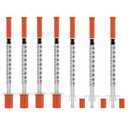 U-100 Disposable Syringes with Needle  1ml/cc 30G 5/16" (8mm), 100 Pcs Individually Wrapped