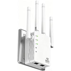 WiFi Extender, WiFi Signal Booster with 5.0G&2.4G Dual Band - 12880 Sq.Ft Coverage, 105 Devices, 1-Tap Setup, Ethernet Port & Faster Wireless Speed