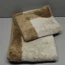 anllugs Bathroom Rugs 24" x 36", Non-Slip Extra Soft Absorbent Bath Rugs, Machine Washable Quick Dry Bath Mats for Bathroom Floor, Shower, Bathtub and Sink, Beige & Grayish Brown