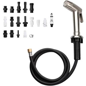 Houtingmaan Kitchen Sink Sprayer,Dual Function Kitchen Side Sprayer with Adjustable Flow Controller,Kitchen Sprayer Head Replacement Brushed Nickel,Side Sprayer for Kitchen Sink with Hose and Holder