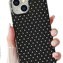 Skyseaco for iPhone 17 Case Cute Aesthetic Polk Dot Phone Case Soft Slim TPU Shockproof Phone Cover for Women Girls, Black