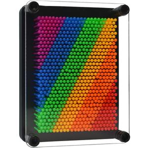 3D Pin Art Toy 5*3.75in Rainbow Pin Art Sensory Fidget Board Game Toy Pin Impression Toy Sculpture Toys Hand Pin Toy Gift for Kids, Girls, Boys, Adults, Small