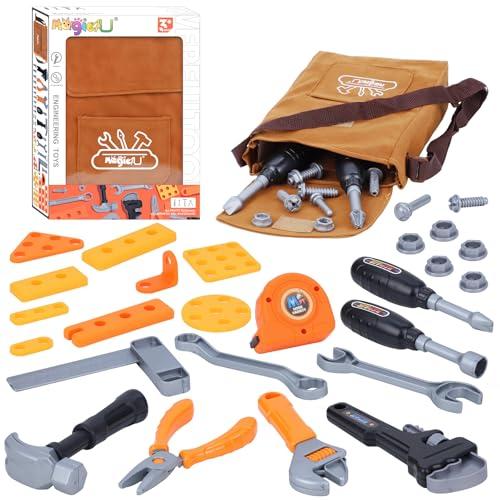 Kids Tool Set,MAGIC4U Toddler Tool Set with Tool Bag,11 Tools Equipements,Pretend Play Construction Kits for Kids Age 3-6 Years Old,Toddler Boy Toys