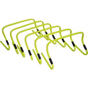 GSi Dual Height Agility Hurdle Pack of 6  Adjustable 6" & 12" Training Hurdles for Sports, Fitness, and Agility Drills  Durable PVC Yellow Speed Hurdles for Soccer, Track, and Football Training