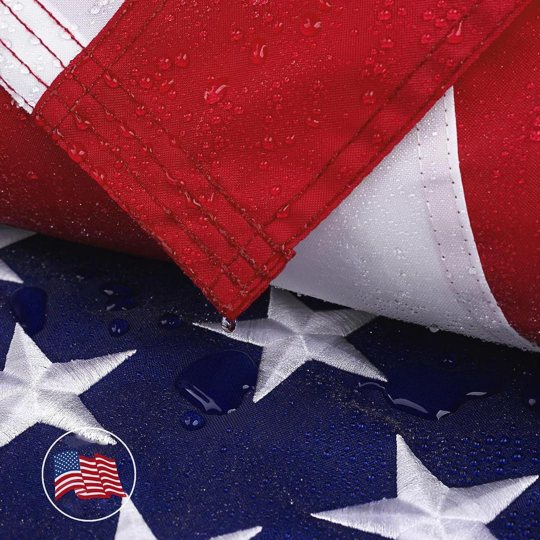 American Flag 4x6 Ft for Outside, Heavy Duty Nylon US Flags for High Wind Outdoor, Fade Resistant and Waterproof USA Flag with Embroidered Stars, Sewn Stripes, Brass Grommets