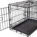 Amazon Basics Portable, Foldable Metal Wire Small Dog Crate with Removable Tray, Divider Panel, Single Door, Easy to Assemble, 24" x 18" x 20", Black